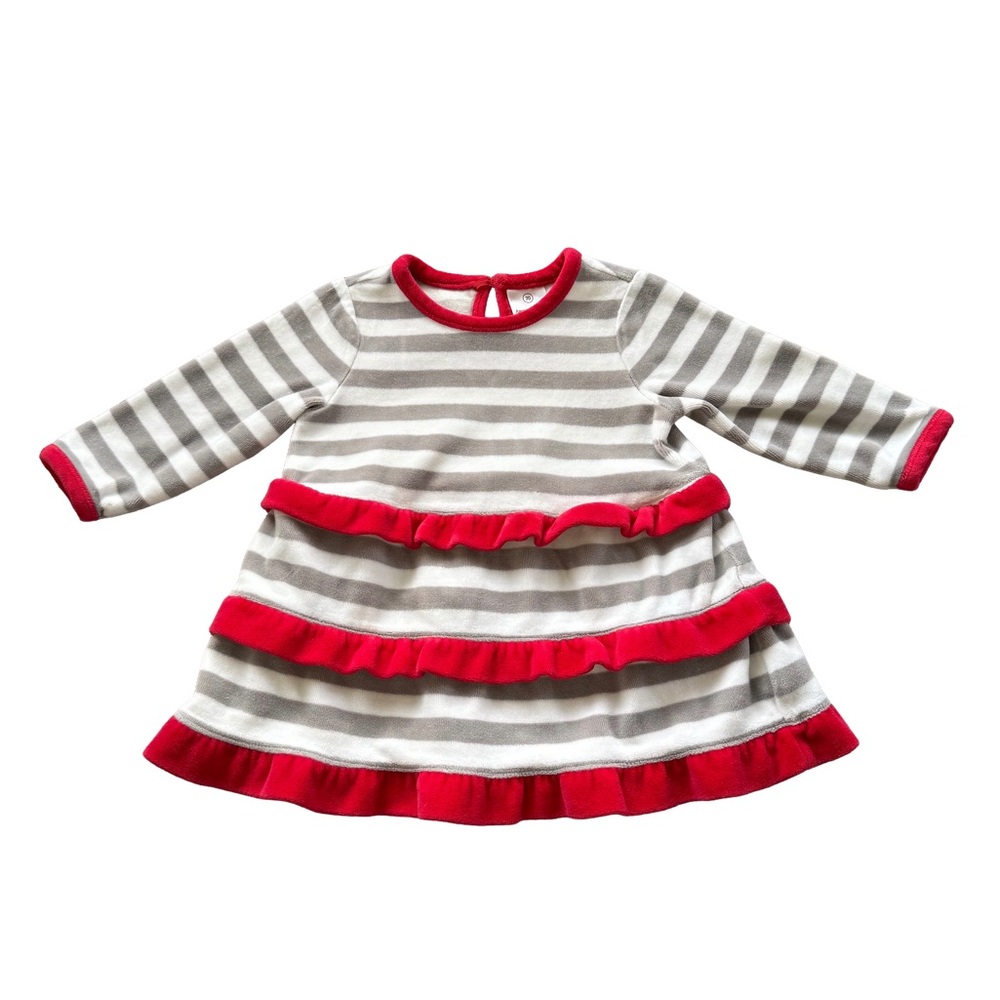 Hanna Andersson Striped Velvet Dress Size 6-12